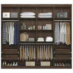 Guarda Roupa Casal com 8 portas e 4 gavetas Havana Master Vip 8.4 Ebano Santos Andira