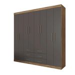 Guarda Roupa Casal Liverpool 8 Portas 6 Gavetas Atacama/Grafite Santos Andira