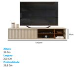Rack Para Tv 70" Suspensa Greta Com Porta Deslizante Off White Nogueira Dj