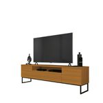 Rack Bancada Austin Para Tv Até 75'' Pés em Metal 2 Portas Cedro EDN Moveis