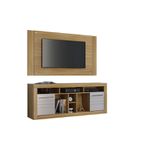Rack com Painel para Tv até 50" Off white/Cinamomo Firenze Valde Moveis