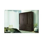 Guarda Roupa Casal Click 3.9 com 3 portas e 9 gavetas Ebano Santos Andira