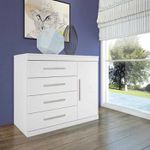 Cômoda Sapateira 1 Porta 4 Gavetas Branca Havana Plus Santos Andira