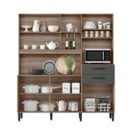 Armário de Cozinha 6 Portas 1 Gaveta Nature/Chumbo Salsa Nicioli