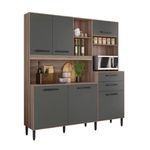 Armário de Cozinha 6 Portas 1 Gaveta Nature/Chumbo Salsa Nicioli