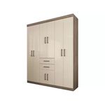 Guarda Roupa Casal Verona 8 Portas 2 Gavetas Castanho/Off white Santos Andira