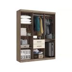 Guarda Roupa Casal Verona 8 Portas 2 Gavetas Castanho/Off white Santos Andira
