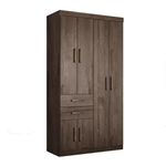 Guarda Roupa Solteiro Verona 6 Portas 2 Gavetas Ebano Santos Andira
