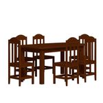 Mesa De Jantar Safira Com 6 Cadeiras Madeira Macica Castanho 160cm Nemargi