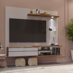 Painel para TV ate 60'' Amazon Off white/canela Mira Rack