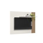 Painel Suspenso Demadero Para TV ate 40'' Off White/Ripado Madeira Nicioli