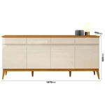 Buffet Aparador Magnum 4 Portas 4 Gavetas Off White/Cedro EDN Moveis
