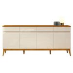 Buffet Aparador Magnum 4 Portas 4 Gavetas Off White/Cedro EDN Moveis