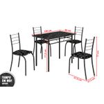 Mesa Com 4 Cadeiras Para Cozinha Rio Teixeira Craquelada Preta