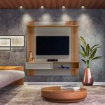 Painel Home para TV até 60" Pitanga Amendoa/Titanio Linea Brasil