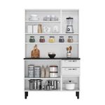 Armário de Cozinha Pratika 120cm 6 Portas E 2 Gavetas Itatiaia Branco