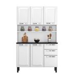 Armário de Cozinha Pratika 120cm 6 Portas E 2 Gavetas Itatiaia Branco