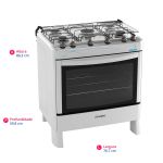 Fogão Esmaltec 5 Bocas Ágata com Mesa de Inox e Acendimento Automático Bivolt