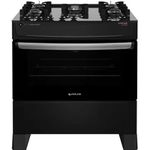 Fogão Atlas 5 Bocas Preto Atenas Glass com Acendimento Automático Bivolt