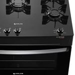 Fogão Atlas 5 Bocas Preto Atenas Glass com Acendimento Automático Bivolt