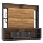 Estante Home Theater Spazio TV até 70" Preto/Canela Mira Rack