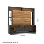 Estante Home Theater Spazio TV até 70" Preto/Canela Mira Rack