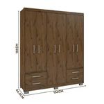 Guarda Roupa Casal 6 Portas 4 Gavetas Capuccino Primacy Batrol