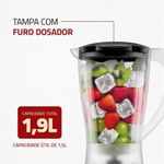 Liquidificador Mondial 1,5L Easy Power 550W L550B 127V