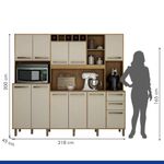 Armário de Cozinha Petra 11 portas 2 gavetas Valde Moveis Cinamomo/Off White