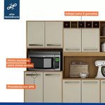 Armário de Cozinha Petra 11 portas 2 gavetas Valde Moveis Cinamomo/Off White