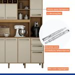Armário de Cozinha Petra 11 portas 2 gavetas Valde Moveis Cinamomo/Off White