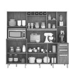 Armário de Cozinha Petra 11 portas 2 gavetas Valde Moveis Cinamomo/Off White