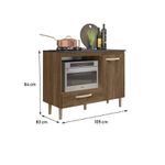 Balcão para Cooktop e Forno Microondas Fit Évora Rústico Nicioli