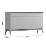 Buffet Aparador Magnum 3 Portas 3 Gavetas Off White/Cedro EDN Moveis