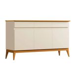 Buffet Aparador Magnum 3 Portas 3 Gavetas Off White/Cedro EDN Moveis