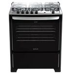 Fogão Atlas New Utop Mesa Inox 5 Bocas Preto Bivolt