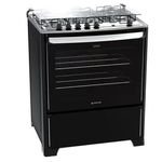 Fogão Atlas New Utop Mesa Inox 5 Bocas Preto Bivolt