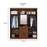 Guarda Roupa Casal com Espelho Advantage 7 Portas 4 Gavetas Cappucino Batrol
