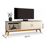 Rack para TV até 60 Polegadas 160cm Star EDN Off White/Cedro