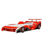 Cama Carro Solteiro Infantil F1 Vermelha Gelius