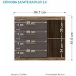 Cômoda Havana Plus 1 Portas 4 Gavetas Jatoba/Grafite Santos Andira