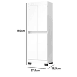 Armário Multiuso Gael 2 Portas Branco/Preto Primus