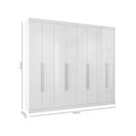 Guarda Roupa Casal 8 Portas 4 Gavetas Havana Master Vip 8.4 Branco Santos Andira