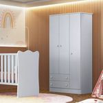 Guarda Roupa Infantil 3 Portas Doce Sonho 2617 Branco Qmovi