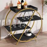 Aparador Adega Luxo 4009 Preto/Dourado Jb Bechara