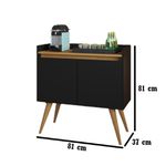 Aparador Buffet Gold 2 Portas Pes Palito Preto/Mel Primus