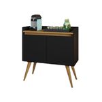 Aparador Buffet Gold 2 Portas Pes Palito Preto/Mel Primus