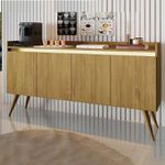 Aparador Buffet Gold 4 Portas Pes Palito Mel/Perola Primus