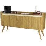 Aparador Buffet Gold 4 Portas Pes Palito Mel/Perola Primus