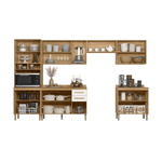 Armario de Cozinha Ravena 15 Portas 2 Gavetas Freijo/Off White Nicioli